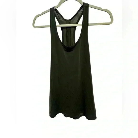 Lululemon Olive Green Tie Open Back Tank Size Medium EUC - Picture 1 of 5
